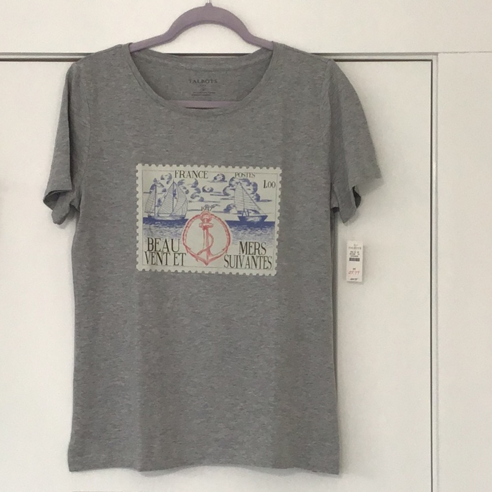 Talbots Travel Stamp Tee NWT